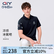 G|Y goldlion金利來(lái)GY 短袖polo衫男春夏新款袖口印花耐磨休閑翻領(lǐng)衣服半袖t恤 藏藍(lán)色 M