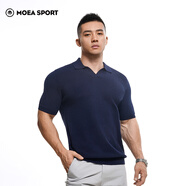 墨立方（MOEA）復(fù)古高級短袖polo男2025年夏季新款保羅衫休閑運動百搭T恤 藏青色 2XL 185/104A/XXL