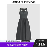 UR2025夏季新款女裝拼接假兩件撞色無(wú)袖連衣裙UWM750057