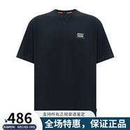 雨果博斯（HUGO BOSS）BOSSt恤男商務(wù)休閑男裝上衣棉質(zhì)短袖簡約logo款短袖T恤 深藍(lán)寬松版選小一號（50510218） 3XL （220-240斤）僅供參考