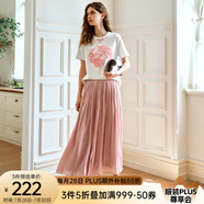 Olrain歐芮兒空氣感琉璃紗褲裙休閑褲女裝夏季新款涼涼褲闊腿裙褲出游 霓粉色 S