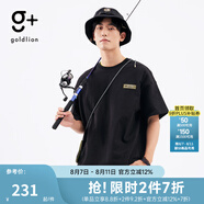 金利來（Goldlion）g+男士T恤春秋季潮流經(jīng)典條紋圓領(lǐng)寬松貼袋半袖新復(fù)古回潮 ETSEG853021-99-黑色 XL 180/96A 推薦140-150斤