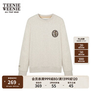 Teenie Weenie小熊春季美拉德簡(jiǎn)約圓領(lǐng)寬松休閑復(fù)古學(xué)院衛(wèi)衣上衣女 燕麥色 S (160)