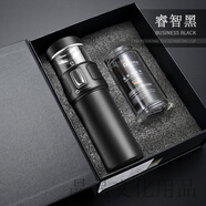 壹滴水EDISH316不銹鋼保溫杯 茶水分離泡茶杯套 便攜玻璃水杯子禮品套裝 黑色套裝禮盒款 570ML