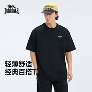 龍獅戴爾【100%純棉】基礎logo印花T恤男女 黑色  M 