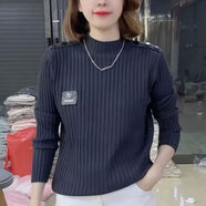 品牌折扣專柜輕奢女裝休閑上衣新款百搭毛衣女秋冬短袖內(nèi)搭打底衫 黑色 常規(guī) S 建議90斤以下