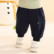 巴拉巴拉童裝寶寶褲子兒童長褲嬰兒2025冬裝男童女童運(yùn)動(dòng)褲搖粒絨加厚時(shí)尚 深藍(lán) 90