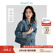 茵曼（INMAN）章若楠同款復古休閑女裝短款牛仔外套2025年秋季新款長(cháng)袖上衣 牛仔藍-翻袖款-18438199 L
