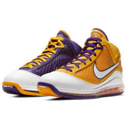 耐克（NIKE）Lebron7mediaday湖人鴛鴦中幫復古籃球鞋男女同款紫金 45