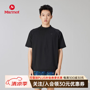 土撥鼠（Marmot）輕量戶外運(yùn)動T恤 吸濕速干 抗菌 圓領(lǐng)短袖 Mt.RashGuard 男款 黑色 XL