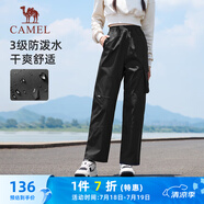 駱駝（CAMEL）休閑戶外登山褲女防潑水直筒工裝褲 J24CA6L6646 幻影黑 M