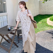 蕾絲罩衫洋裝套裝女夏2025新款吊帶裙兩件套絕美超火法式爆款 蕾絲T吊帶裙優(yōu)質(zhì)版 S S建議105斤內(nèi)