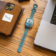 匠戴適用iwatch9表帶S9蘋果S8手表applewatch8透氣S10凹豹軟硅膠S77女款SE夏季小蠻腰S6運動10 松針綠 適用：iwatch_S6_5_4_SE【40mm】