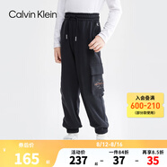 Calvin Klein CK童裝男女童針織長(zhǎng)褲新款工裝風(fēng)側(cè)邊口袋兒童透氣休閑褲 美人黑 120 /56 【建議身高110-116cm】