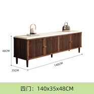 漢威迪（HANWEIDI）廣東佛山實(shí)木格柵換鞋凳可坐鞋柜家門口透氣儲(chǔ)物入戶玄關(guān)坐凳一體 四門：140*35*48CM【胡桃色】 整裝
