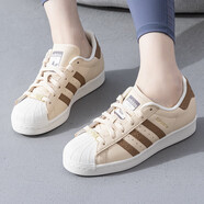 adidas阿迪達(dá)斯三葉草男鞋女鞋板鞋 25夏季新款情侶金標(biāo)貝殼休閑鞋子女 淺卡其棕/咖啡棕/米白IF1580 40.5
