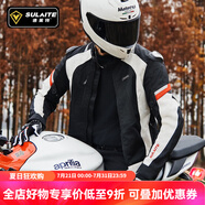 SULAITE摩托車騎行服四季拉力服套裝騎行服防摔機(jī)車服春夏騎行裝備機(jī)車服 【白色套裝】網(wǎng)眼透氣/CE護(hù)具 L