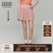 Teenie Weenie小熊半身裙女2025春夏新款運(yùn)動(dòng)休閑學(xué)院風(fēng)簡(jiǎn)約百褶裙短裙女 淺粉色 XL