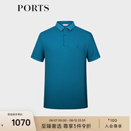 PORTS寶姿男裝夏季商務(wù)休閑短袖POLO衫MM8N205MZC013 淺藍(lán) XL
