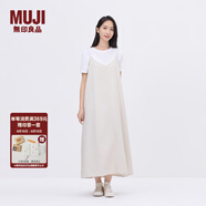 無印良品（MUJI） IDEE 女式 平紋 吊帶連衣裙 女裝裙子 25年夏季 連身裙 GA43CC5S 淺灰色 （背面） M （155/80A）