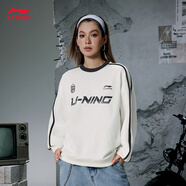 李寧加絨保暖套頭衛衣男女同款25秋冬季舒適百搭休閑運動(dòng)上衣AWDVC87