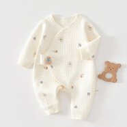 童泰貝康新生嬰兒衣服秋冬新款新生兒59碼a類(lèi)純棉寶寶夾棉連身 熊熊仔連身衣 66cm 建議12-16斤