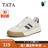 他她（TATA）男士阿甘男鞋復古德訓鞋男運動(dòng)休閑鞋厚底板鞋小白鞋PCB01AM3 QDR01AM4米/灰/藍 38