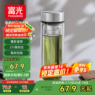 富光尊爵玻璃杯 男女士雙層水杯 高硼硅玻璃 304茶隔杯子泡茶杯400ml