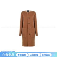 博柏利（BURBERRY）SS23純色圓領(lǐng)單排扣長袖中長款針織衫女款棕色 棕色 均碼 4