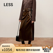 LESS桑蠶絲直筒半身裙春秋垂感氣質(zhì)圍裹中長(zhǎng)款魚(yú)尾裙2O8D10190 201暗咖 M