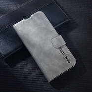 執陽(yáng)適用于蘋(píng)果14手機殼翻蓋式iphone14PROMAX保護皮套蘋(píng)果14PLUS全包邊愛(ài)瘋十四PR0防摔男女款外殼雙 淺灰色 iPhone 14