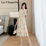 拉夏貝爾（La Chapelle）短袖連衣裙女裝春夏新款2025小個(gè)子溫柔風(fēng)氣質(zhì)顯瘦碎花夏天裙子 圖片色 M