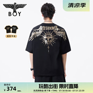 BOY LONDON【暗黑羅盤(pán)】夏情侶款短袖權(quán)杖印花炸街潮牌T恤N01906 黑印金N01906 經(jīng)典升級(jí)款 L