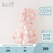 戴維貝拉（DAVE＆BELLA）兒童羽絨服女童上衣男童羽絨衣冬裝新款寶寶衣服保暖小童外套 小兔印花【現(xiàn)貨】DB4238127 90 cm（建議身高80-90cm）