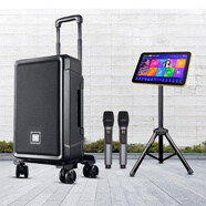 JBL IRX系列 家庭KTV有源音響 戶外K歌 無(wú)線藍(lán)牙大功率廣場(chǎng)舞便攜音響 樂(lè)隊(duì)舞臺(tái)演出音箱 12寸音響+話筒+拉桿電池（贈(zèng)點(diǎn)歌機(jī)）