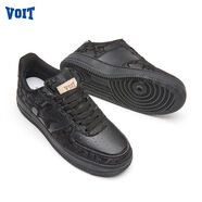 沃特沃特休閑板鞋男低幫潮流百搭2025年新款星星小白鞋女厚底增高 絲綢之路-黑色 37