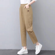 俞兆林（YUZHAOLIN）卡其色哈倫蘿卜褲女2026春秋新款高腰顯瘦燈籠褲寬松小個(gè)子工裝褲 【9354卡其色】 【褲子】 L 【90-105斤】