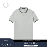 Fred Perry男士POLO衫2025夏季商務(wù)短袖重磅麥穗多彩T恤M3600 R41/灰色 XL