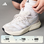 adidas「流光跑鞋」LIGHTBLAZE休閑跑步鞋男女新款阿迪達(dá)斯輕運(yùn)動(dòng) 晶白色/白色/淺灰色   41