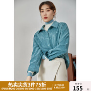 獨(dú)束大碼女裝燈芯絨襯衫女冬裝新款疊穿中長(zhǎng)款遮胯顯瘦胖mm襯衣 藍(lán)色 XL