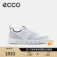愛步（ECCO）板鞋男鞋 男士休閑鞋小白鞋拼色厚底牛皮明星同款 街頭720 520814 水泥灰/白色52081454301 40