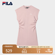 FILA 斐樂官方女裝針織連衣裙2025夏季新款時尚休閑無袖收腰裙子 赤粉色-PK L 170/88A/L