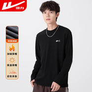 回力長(cháng)袖t恤男半高領(lǐng)寬松打底衫秋冬季德絨加厚保暖簡(jiǎn)約運動(dòng)男士上衣