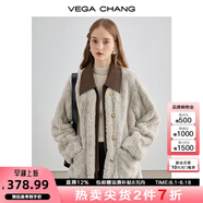 VEGA CHANG皮毛一體短外套女2025年秋冬新款寬松顯瘦高級感名媛風毛絨大衣 常規(guī)版 M
