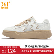 361度女運(yùn)動(dòng)鞋秋季新款361度女板鞋 羽毛白/杏茶色 35