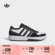 adidas「面包鞋」COURTIC經(jīng)典運(yùn)動板鞋男女阿迪達(dá)斯官方三葉草 白/黑JS3034     38.5