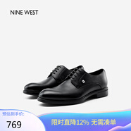 NINE WEST/玖熙英倫百搭低跟男士皮鞋休閑皮鞋男 NB380001CC 黑色40