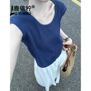 鹿依檸休閑褲女裝夏季2025新款韓系時(shí)尚減齡百搭氣質(zhì)顯白顯瘦闊腿褲子 藍色上衣+白色褲子 M