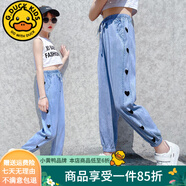 G.DUCKKIDS童裝女童褲子夏季兒童冰絲休閑運(yùn)動(dòng)褲小女孩新款薄款防蚊褲速干 天絲牛仔g(shù)cicmok 140 建議身高130-140cm9-10歲