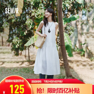森馬（Semir）連衣裙女海邊度假掛脖兩穿長裙2025夏季蝴蝶結(jié)初戀裙109325114011